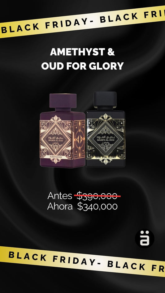 Oferta Dúo Lattafa Oud For Glory + Badee Al Oud Amethyst Perfume Zugi 